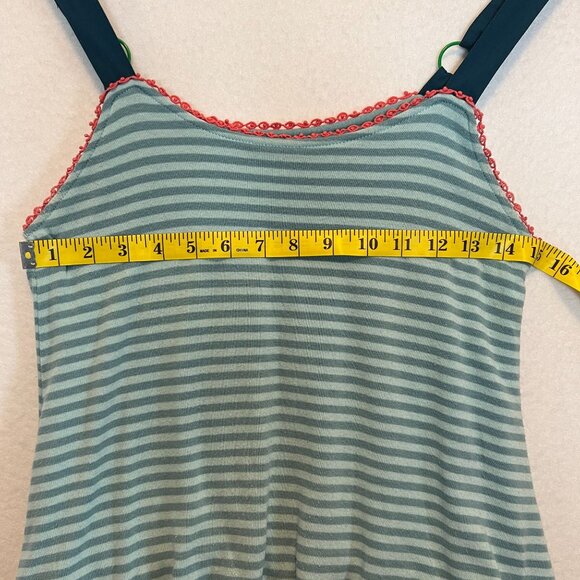 Matilda Jane Womens Striped Tank Dress W/ Pom-Pom Trim Blue/White - Picture 6 of 6